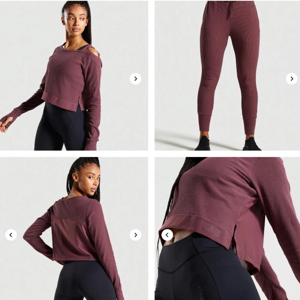 Gymshark Small Set Studio Ribbed WildBerry  New